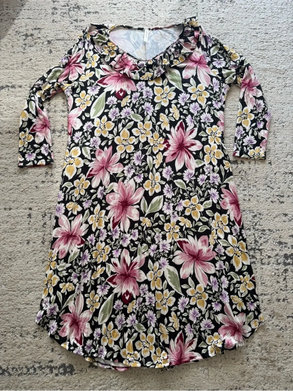 NWOT-Floral Long-Sleeve Stretch Tunic Dress SZ 3X Boutique - Picture 5 of 8